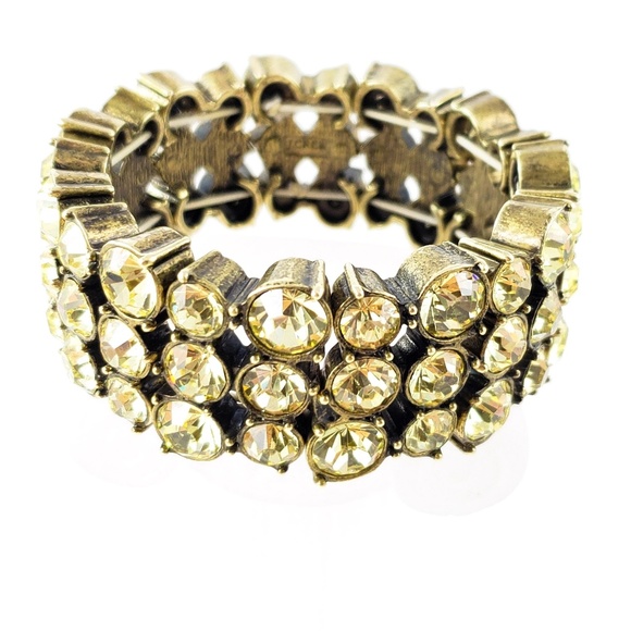 J. Crew Jewelry - J. Crew Statement Bracelet Citrine Rhinestones